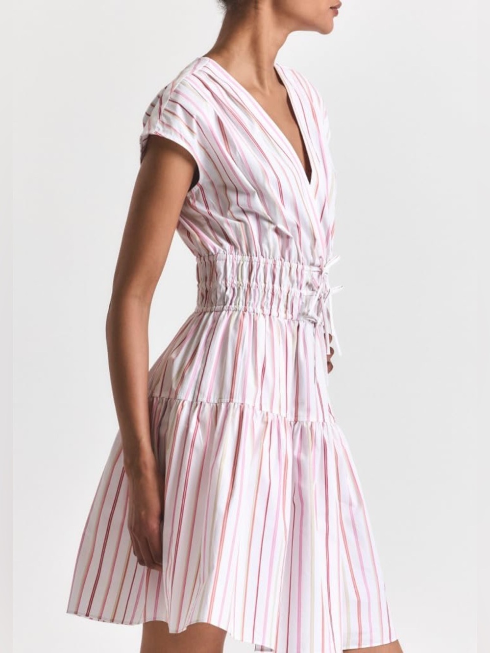 NEW DEREK LAM 10 CROSBY Tora Dress in White/Pink